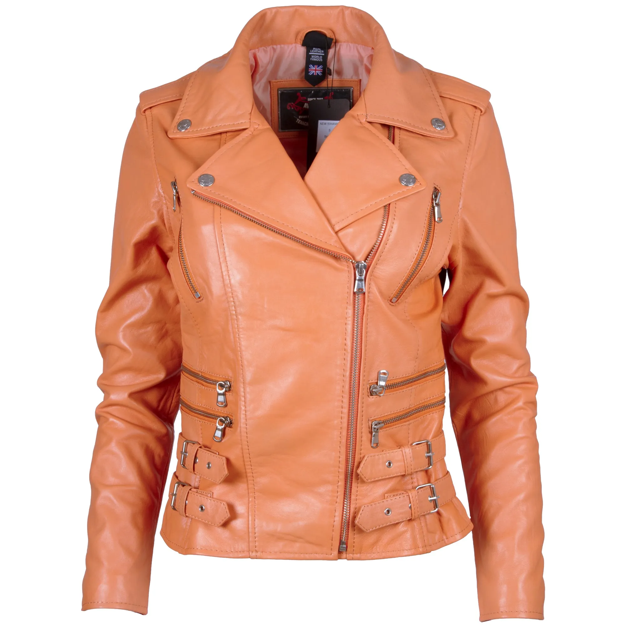 AGSM Women's Biker Jacket - Papaya