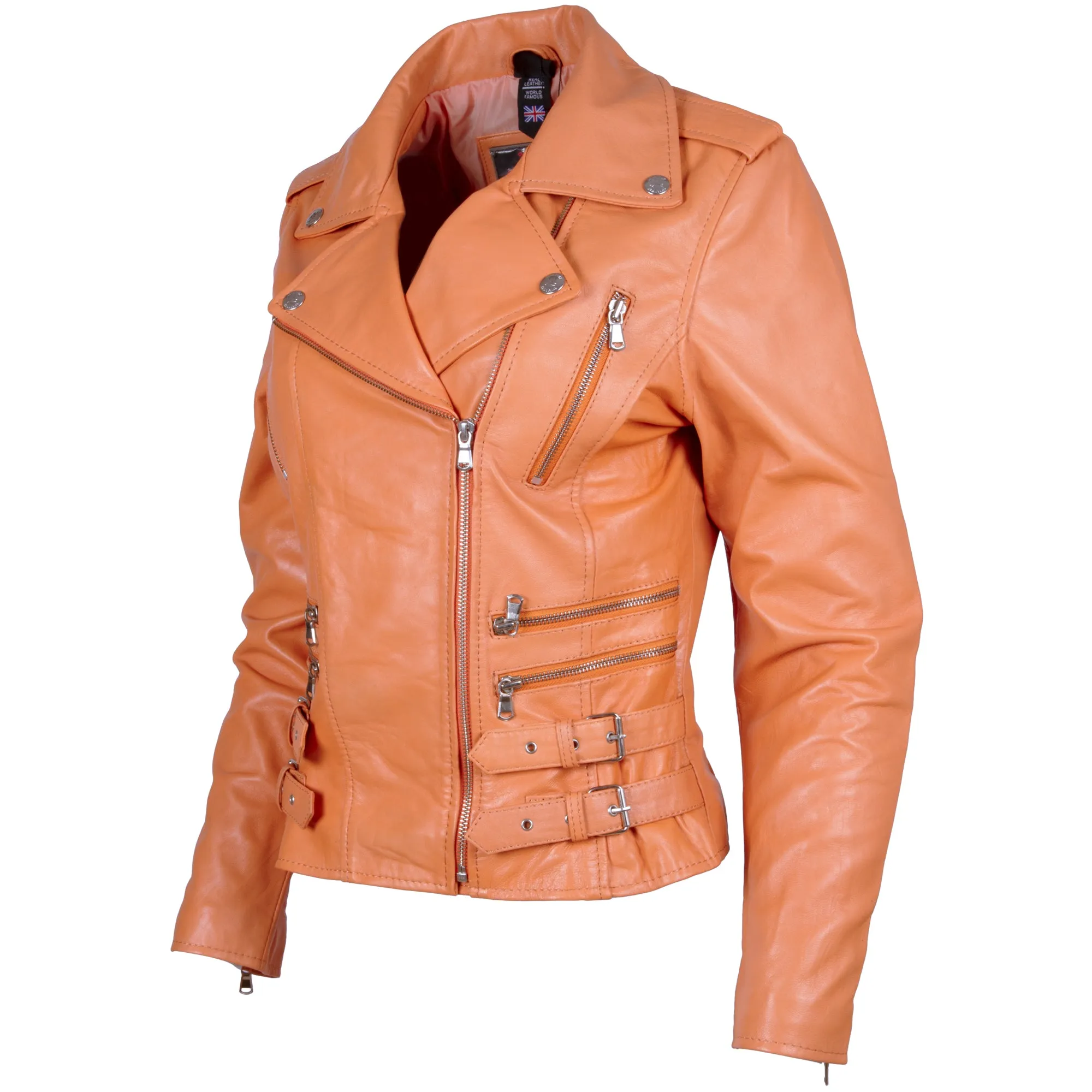 AGSM Women's Biker Jacket - Papaya