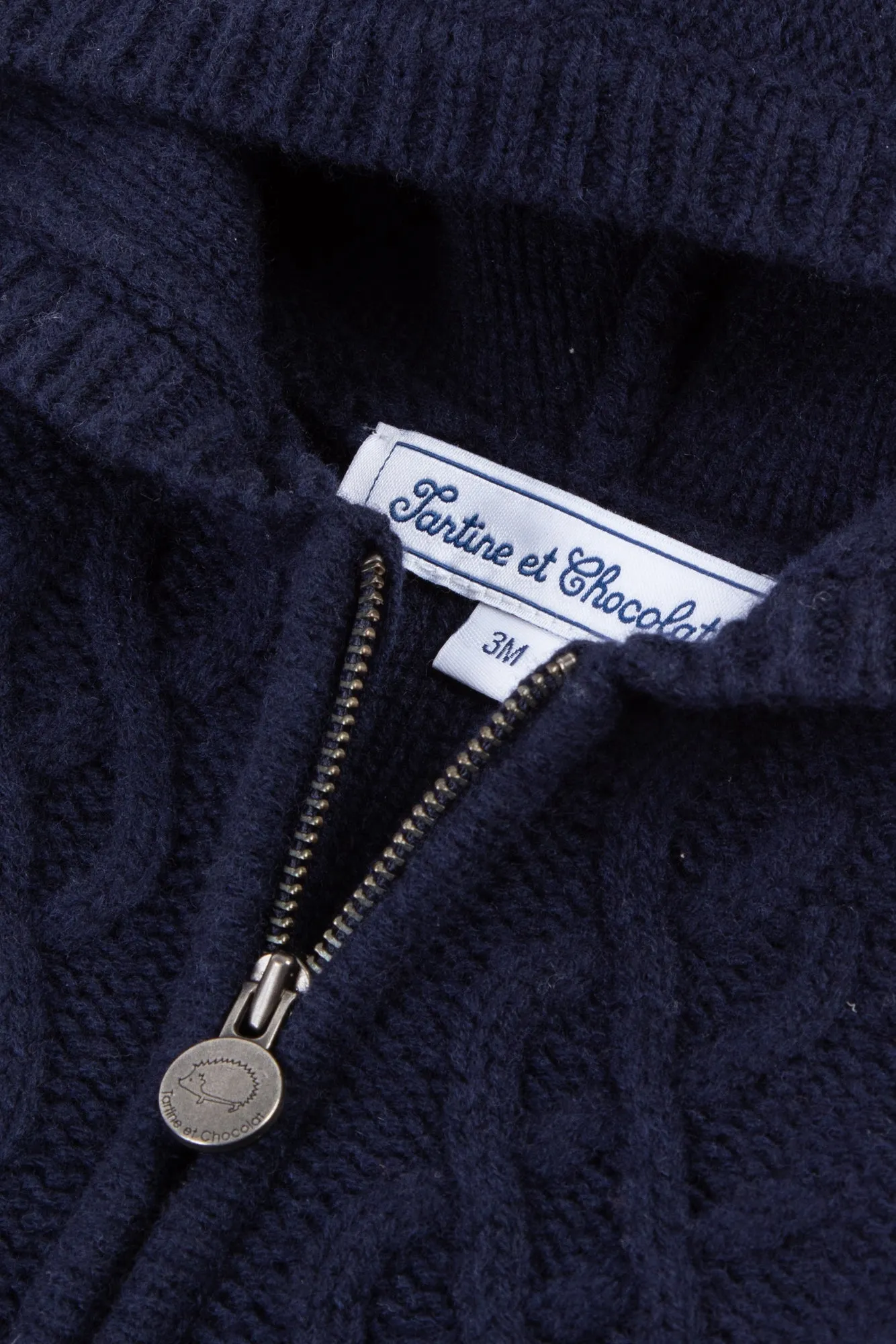 Cardigan - Navy Knit Braided