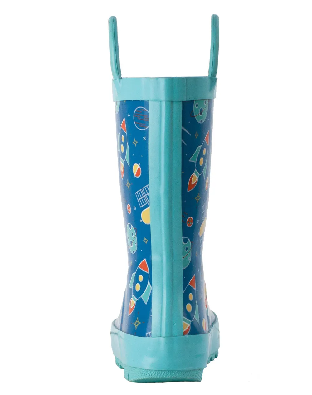 CHILDREN’S RUBBER RAIN BOOTS, OUTER SPACE