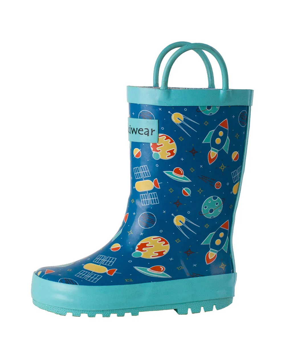 CHILDREN’S RUBBER RAIN BOOTS, OUTER SPACE