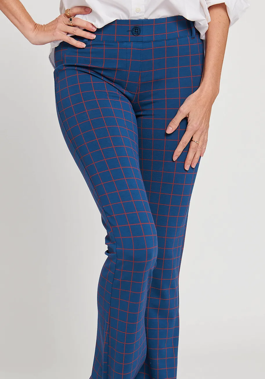 Classic Dress Pant Yoga Pant | Bootcut (Tomato Check)