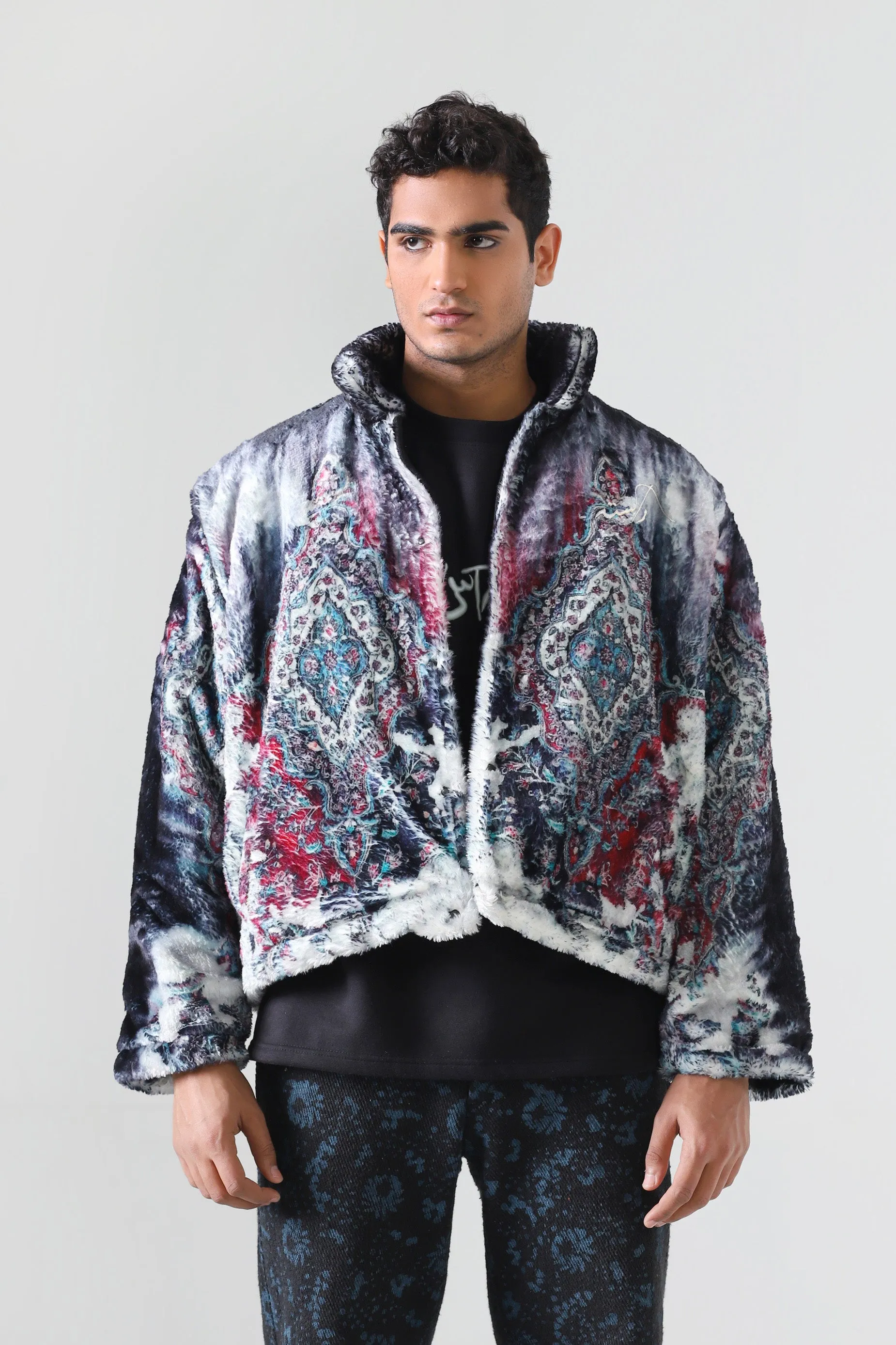 DISTORTED CARPET PRINT JACKET