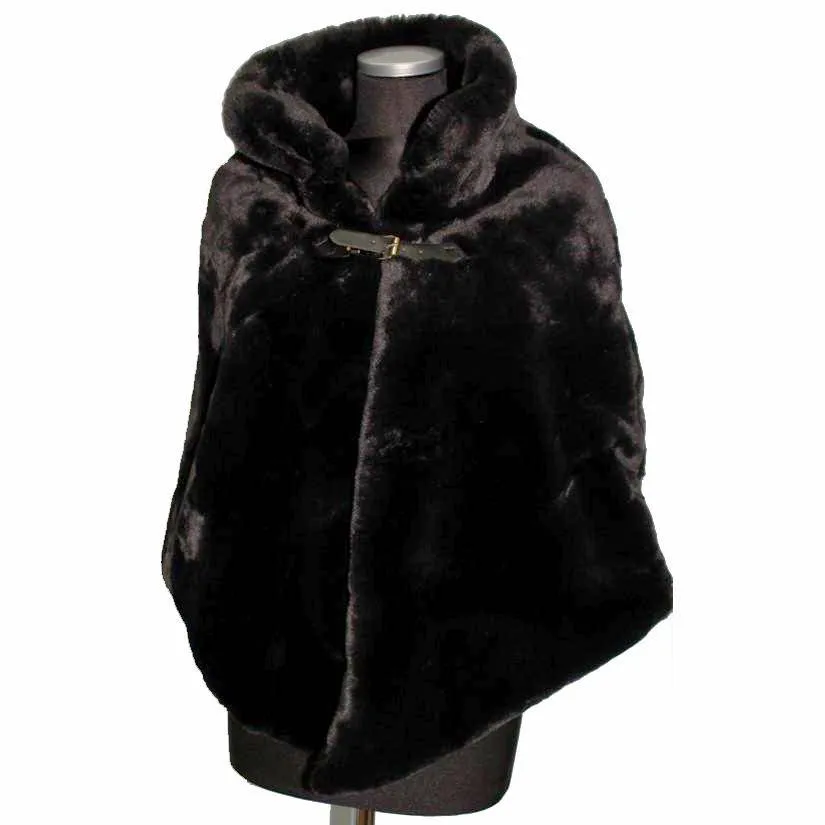 Faux Fur Capelette with  Buckle