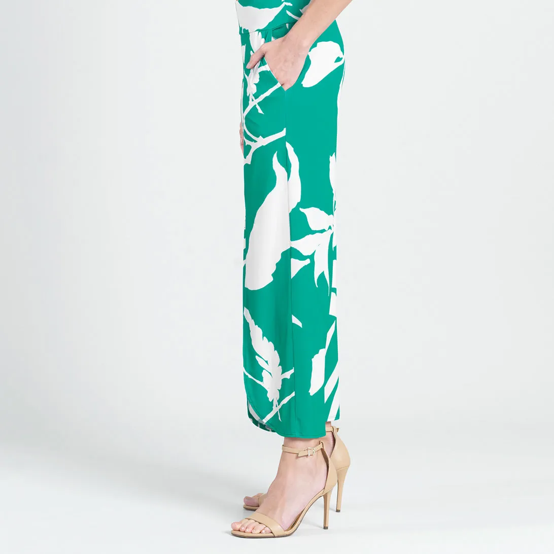 Front Slit Ankle Petal Pant - Floral Branch - Final Sale!