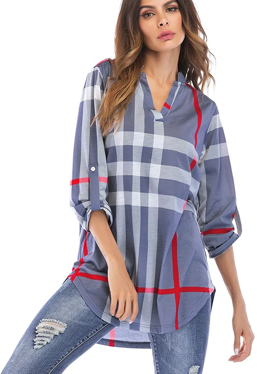 Haute Edition Women's 3/4 Sleeve Tunic Tops S-3X. Plus size available.