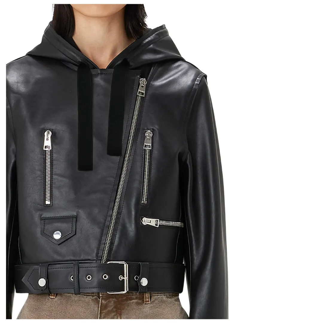 Hooded Biker Jacket