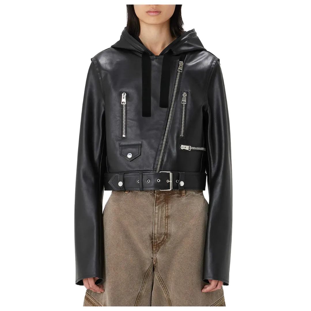 Hooded Biker Jacket