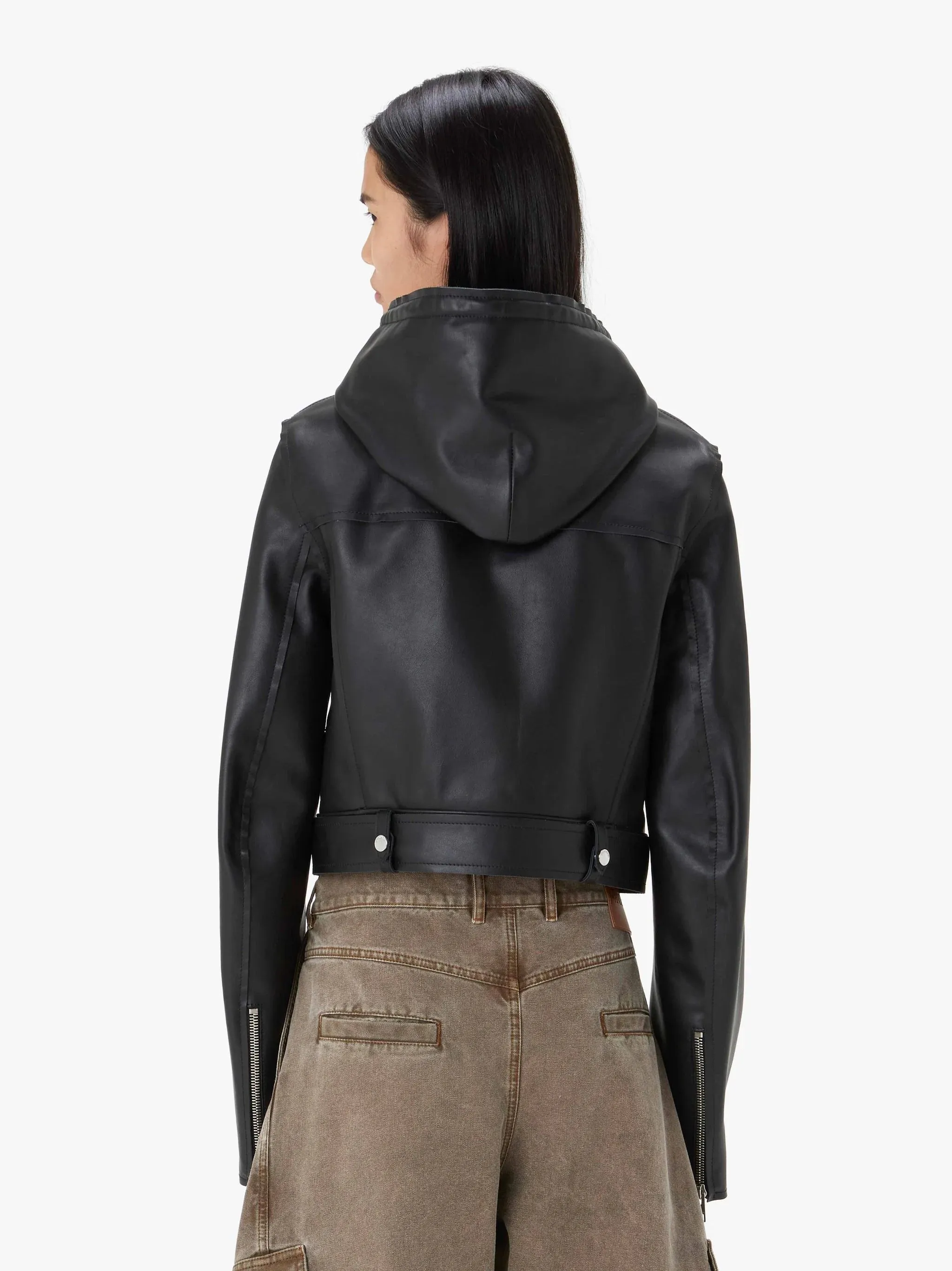 Hooded Biker Jacket