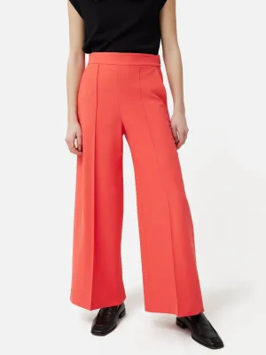 Italian Modern Crepe Sailor Trouser | Coral