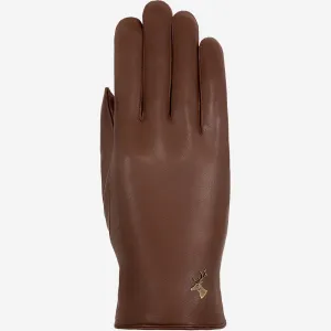 Ivy (brown) - sheepskin leather gloves with wool/cashmere lining & touchscreen feature