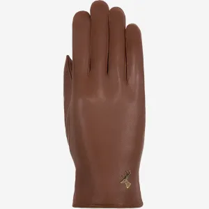 Ivy (cognac) - sheepskin leather gloves with wool/cashmere lining & touchscreen feature