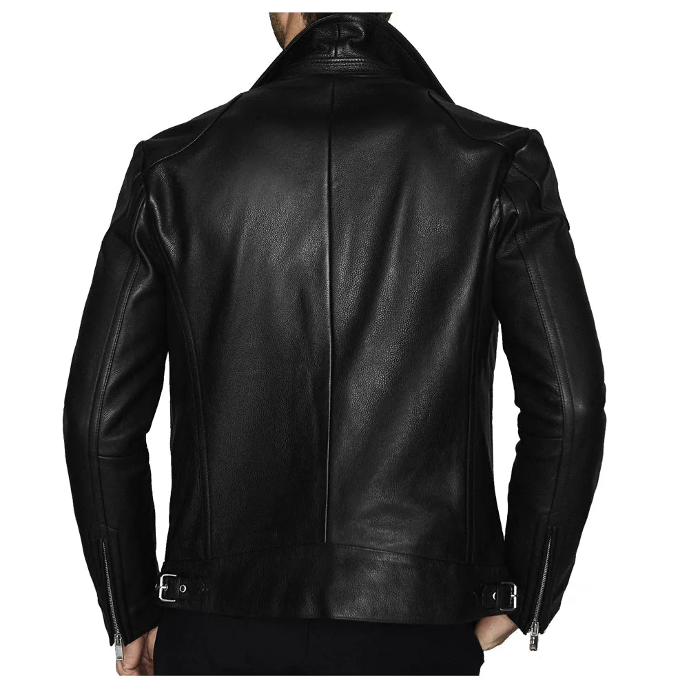 Men Fashion Biker Jacket Three Pocket Zipper