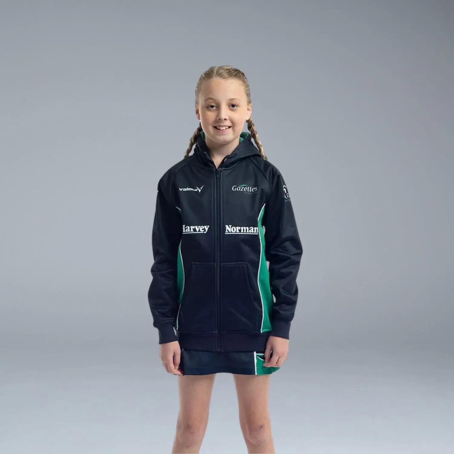 Old Gazelles Netball Club Zip Front Hoodie