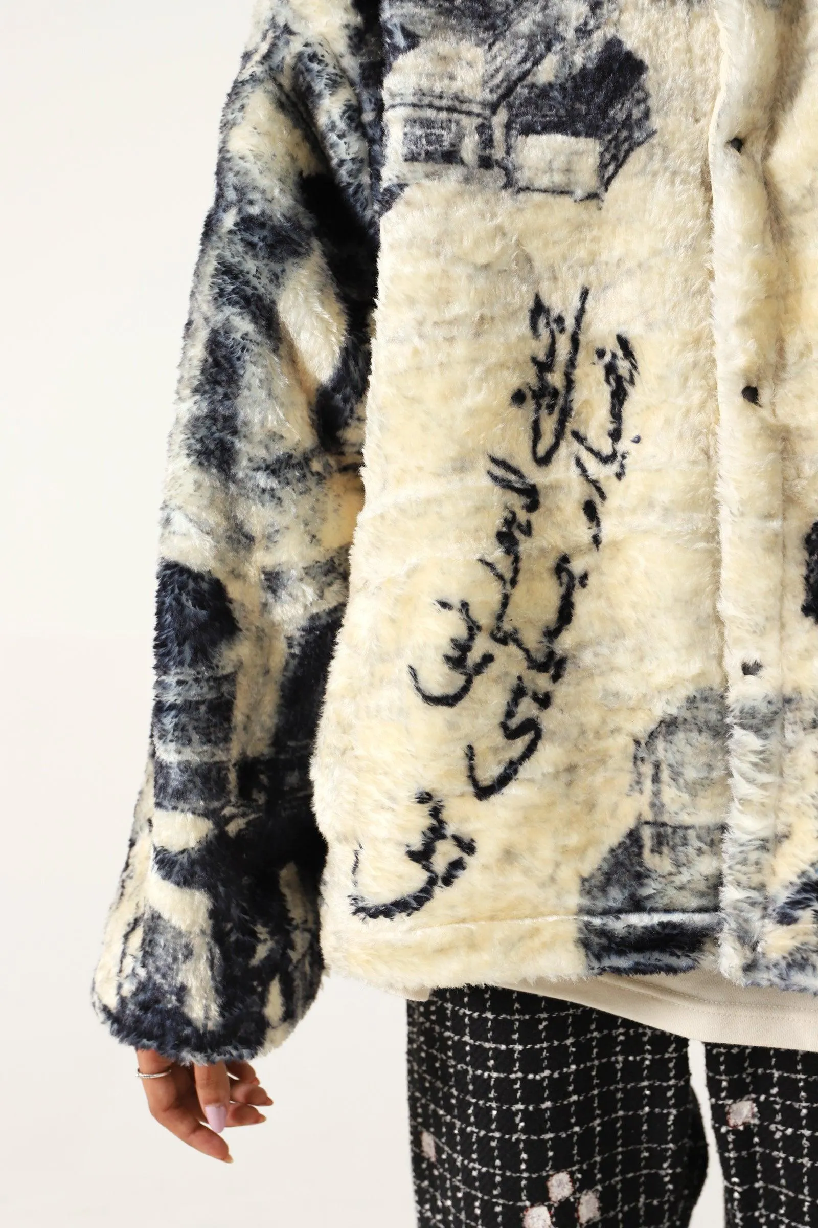 "FROM LAHORE WITH LOVE" SHERPA JACKET