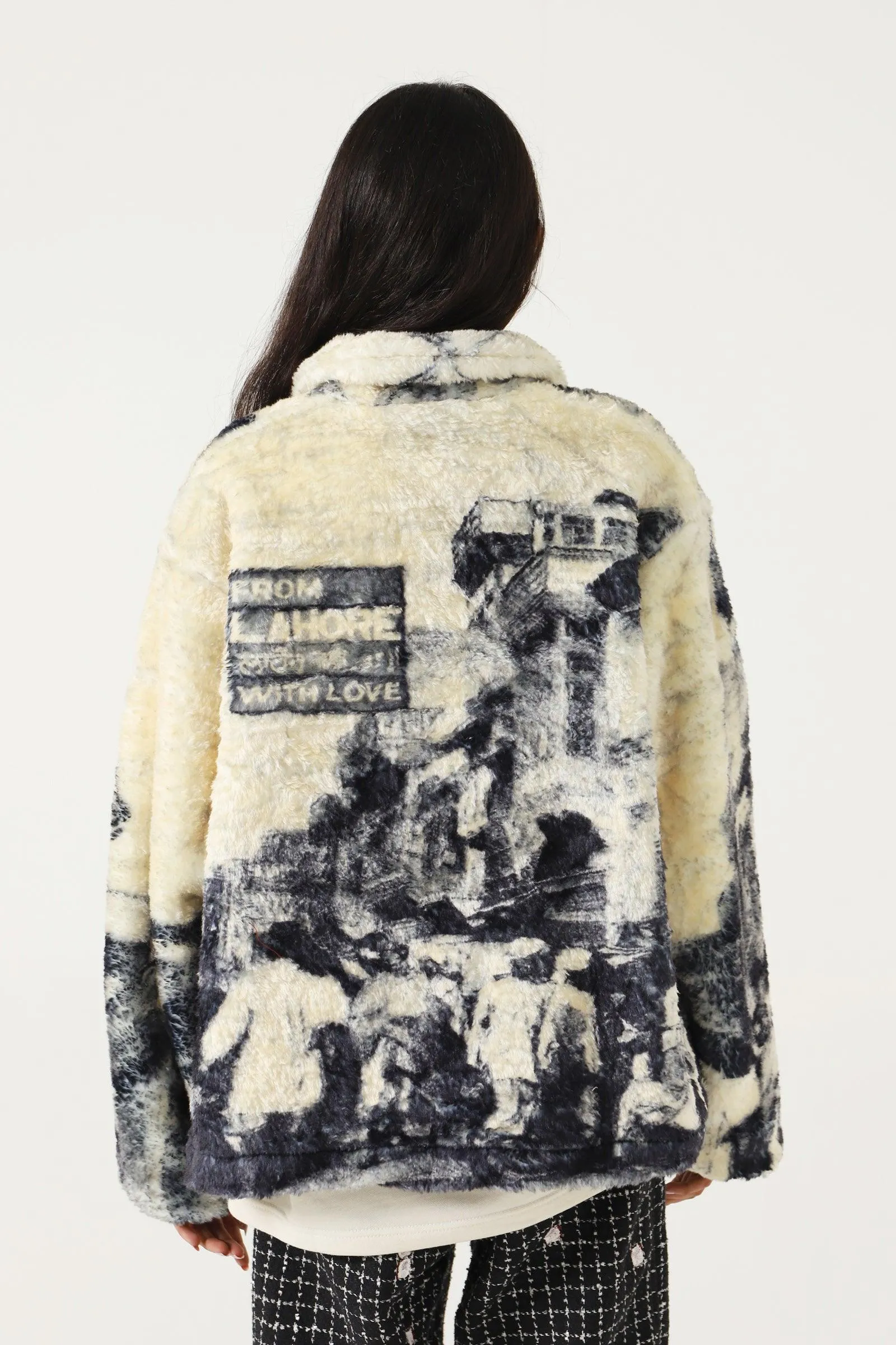 "FROM LAHORE WITH LOVE" SHERPA JACKET