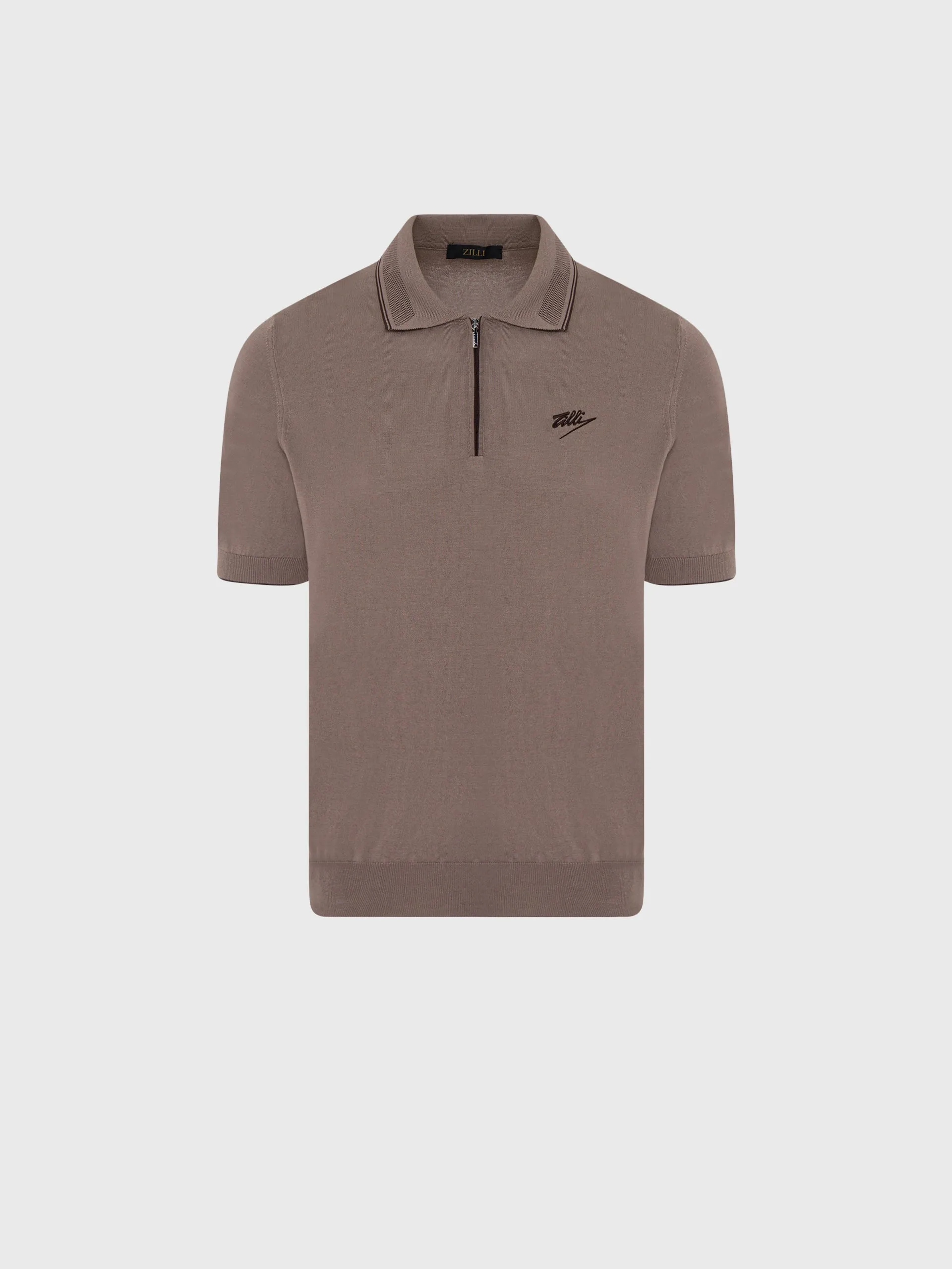 Silk and Cotton Knit Polo Shirt