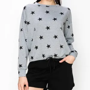 STAR FRENCH TERRY LONG SLEEVE TOP