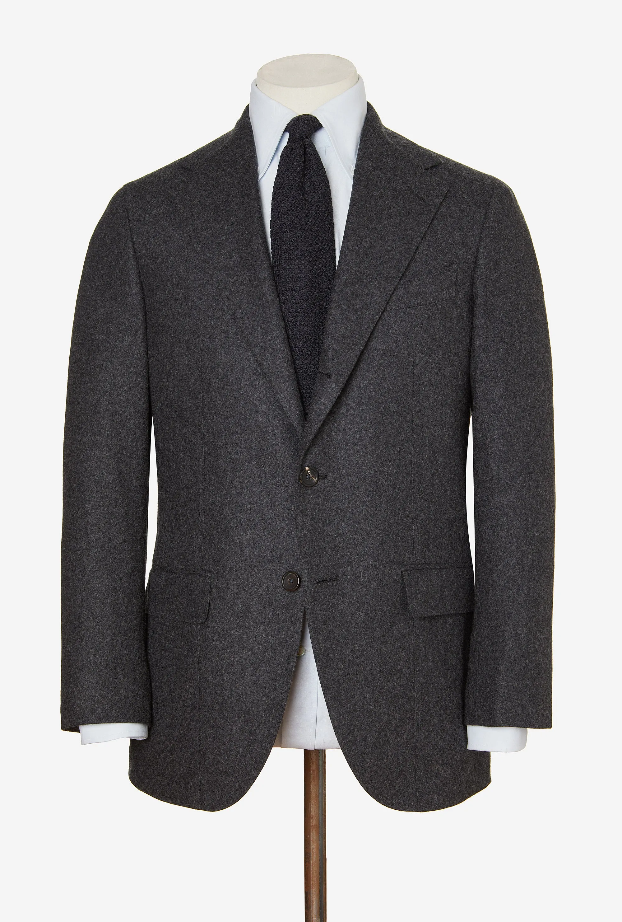 Suit Single Breasted Charcoal Flannel