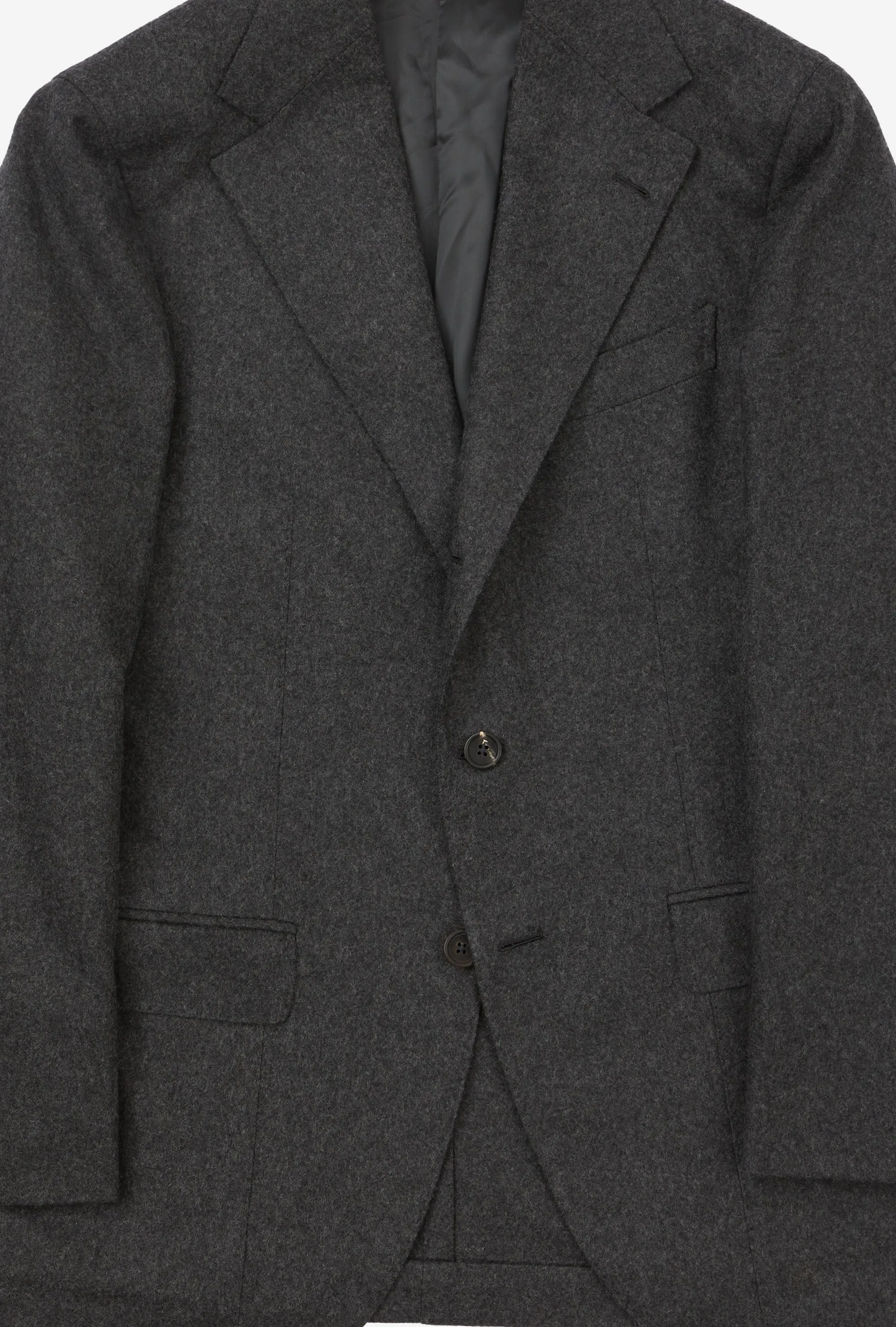 Suit Single Breasted Charcoal Flannel