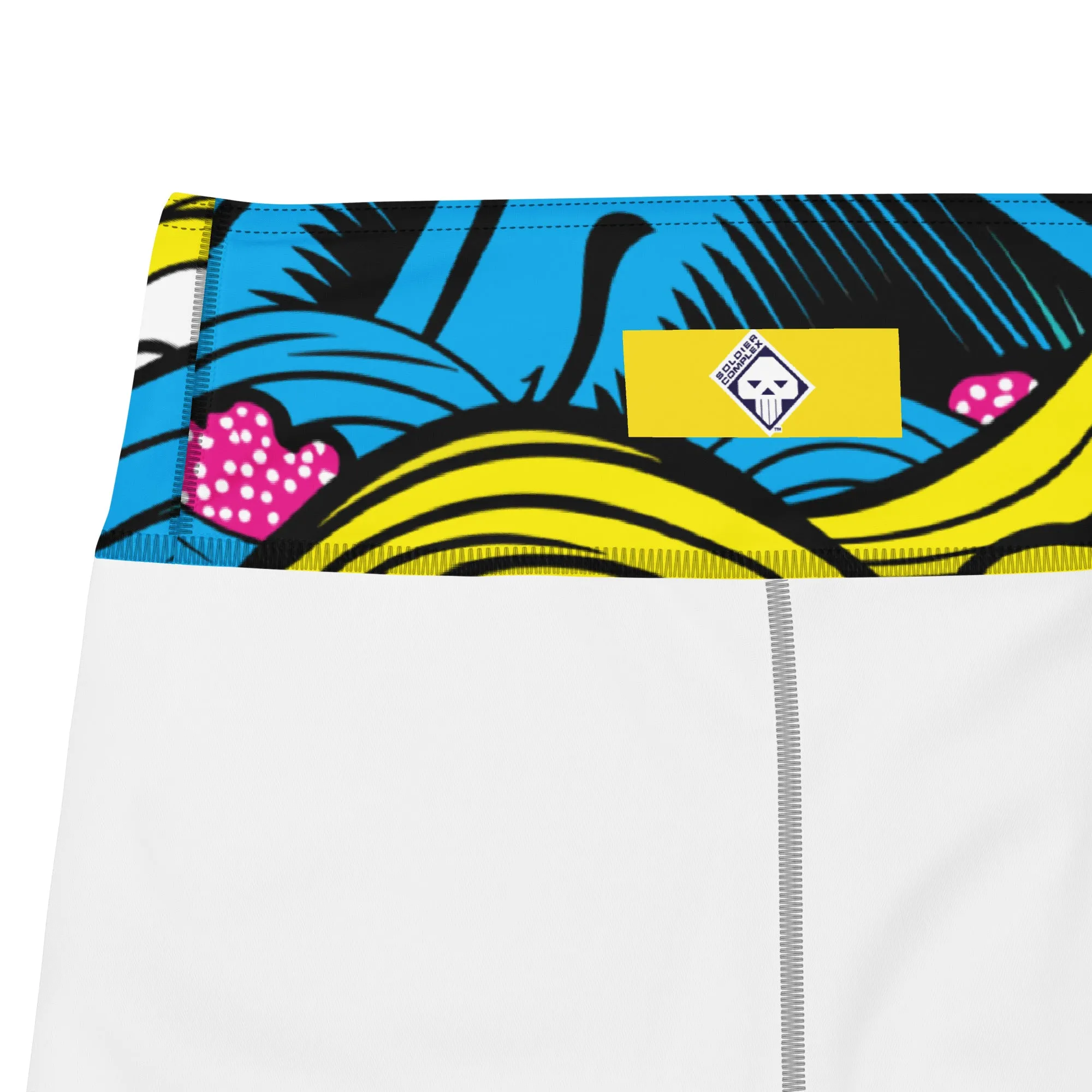 Women's Pop Art Yoga Pants - Roy Lichtenstein Inspired Mt Fuji Print 001